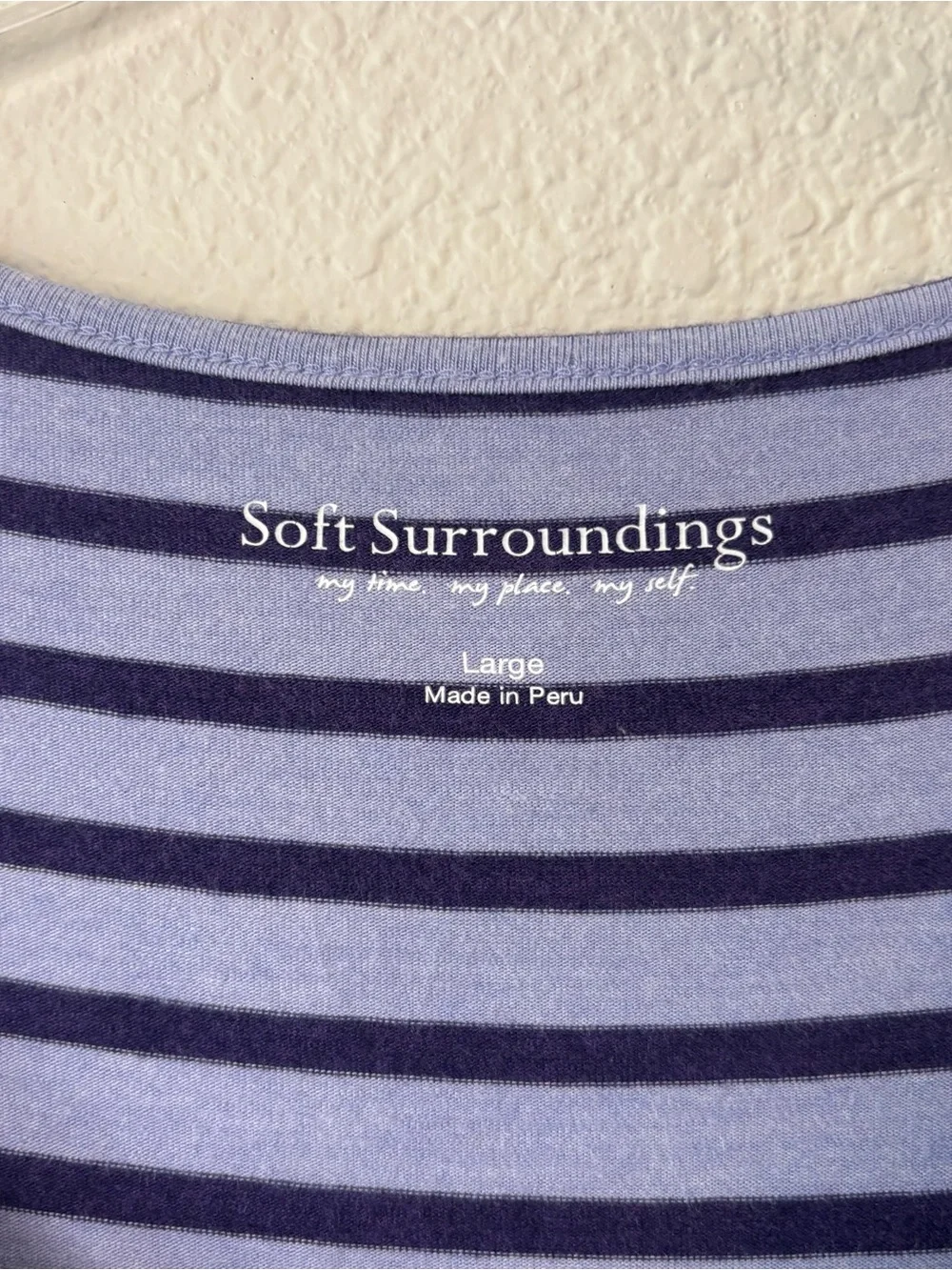 Soft Surroundings Sarina Striped Tank Dress Large Pima Cotton High Low Tulip Hem - Picture 4 of 10